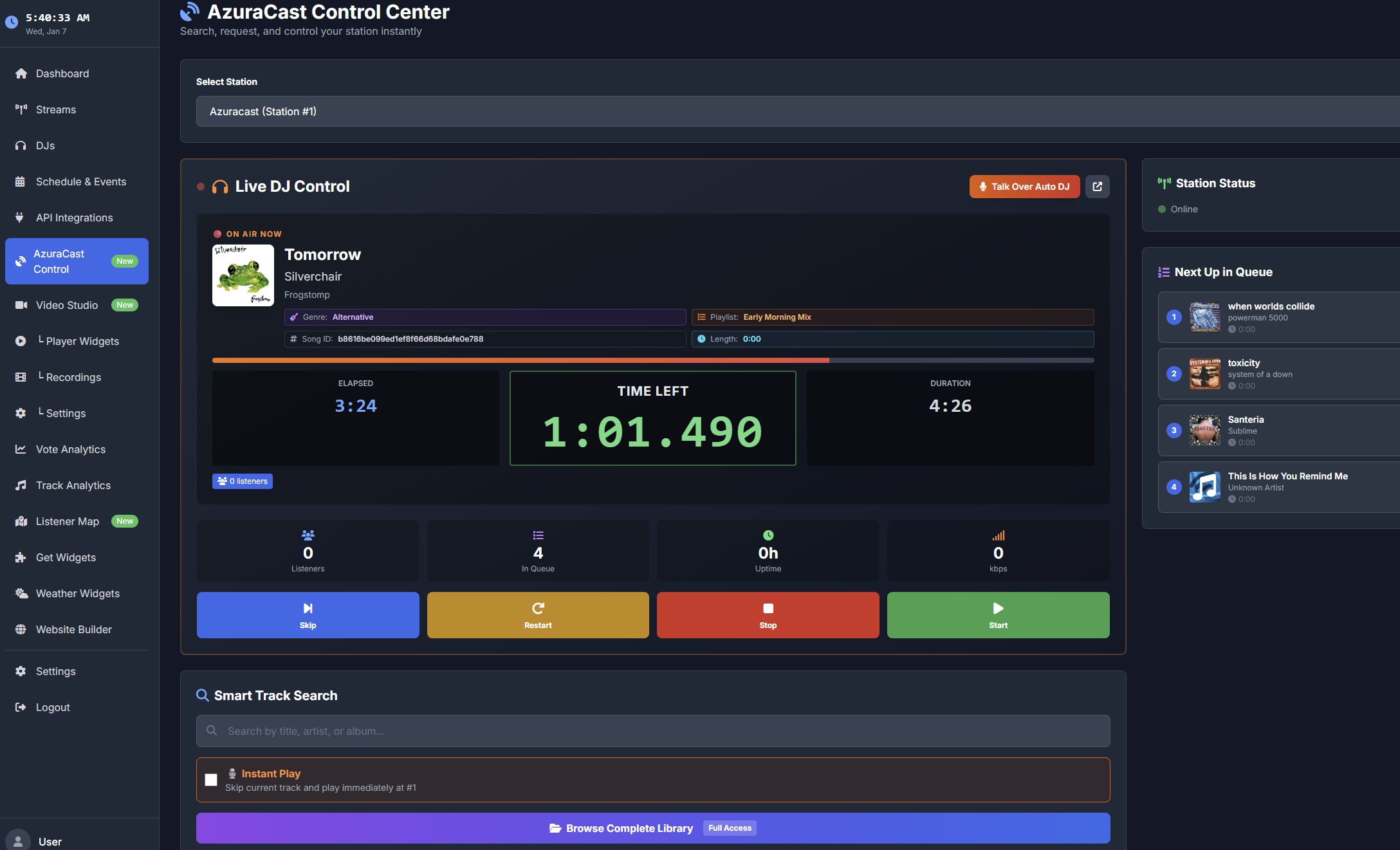 AzuraCast API Integration